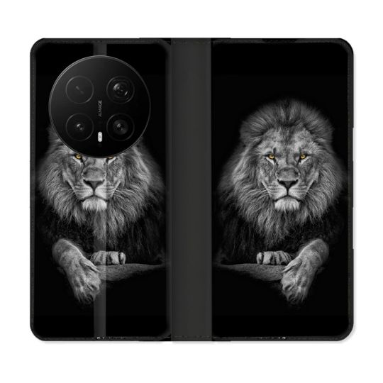 Housse Cuir Portefeuille Pour Honor Magic 8 Pro 5G Animal Lion Majestueux