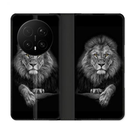 Housse Cuir Portefeuille Pour Honor Magic 8 Pro 5G Animal Lion Majestueux