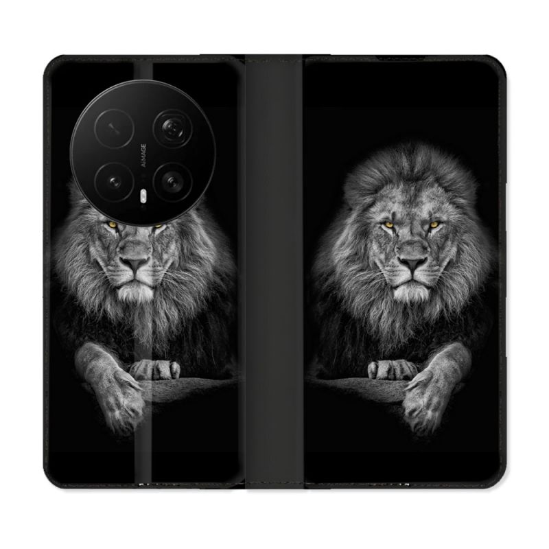 Housse Cuir Portefeuille Pour Honor Magic 8 Pro 5G Animal Lion Majestueux