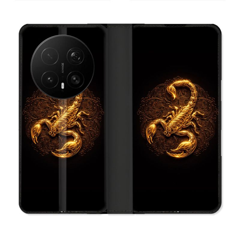 Housse Cuir Portefeuille Pour Honor Magic 8 Pro 5G Animal Scorpion Fresque 2026