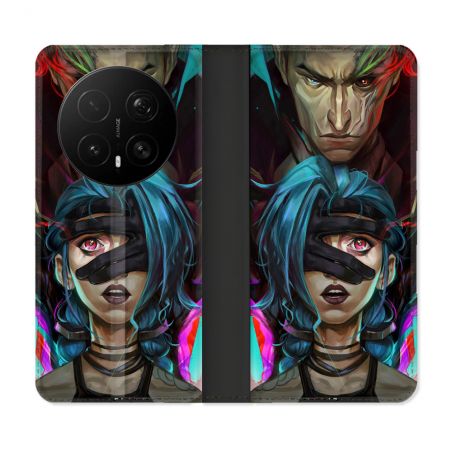 Housse Cuir Portefeuille Pour Honor Magic 8 Pro 5G Arcane Jinx Bleu