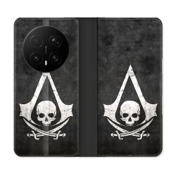 Housse Cuir Portefeuille Pour Honor Magic 8 Pro 5G Assassin Creed Tete Mort