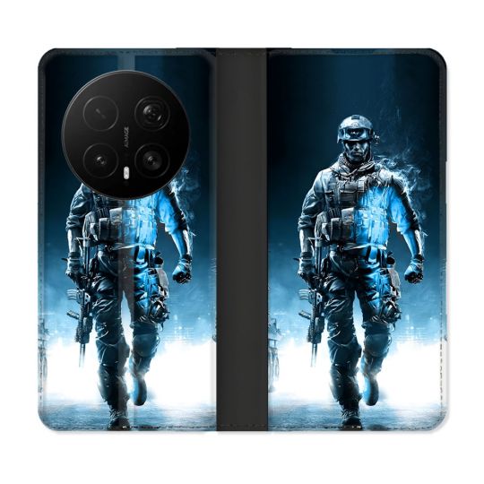 Housse Cuir Portefeuille Pour Honor Magic 8 Pro 5G Call Of Duty Guerrier