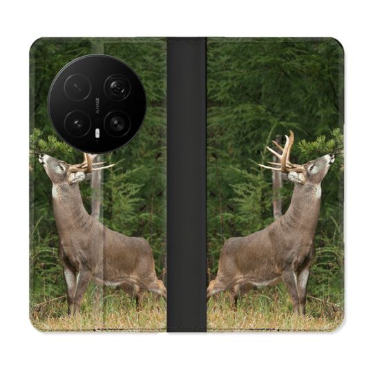 Housse Cuir Portefeuille Pour Honor Magic 8 Pro 5G Chasse Cerf