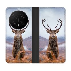 Housse Cuir Portefeuille Pour Honor Magic 8 Pro 5G Chasse Chevreuil Montagne