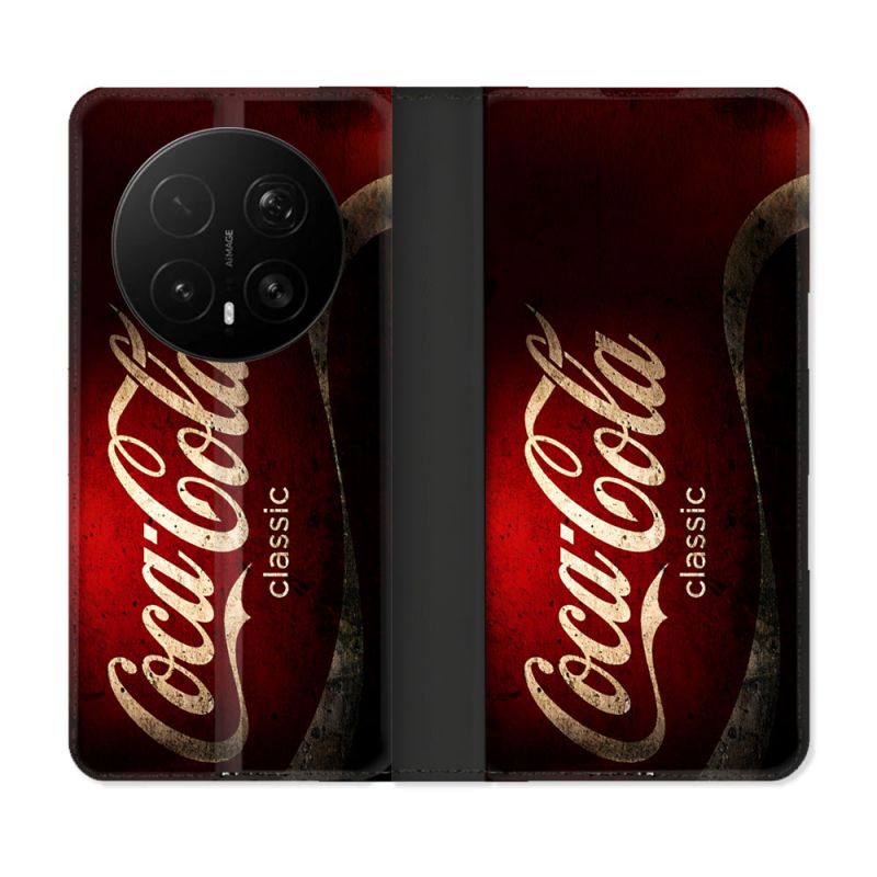 Housse Cuir Portefeuille Pour Honor Magic 8 Pro 5G Coca Cola Classique