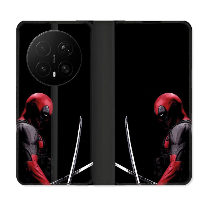 Housse Cuir Portefeuille Pour Honor Magic 8 Pro 5G Deadpool Epee