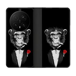 Housse Cuir Portefeuille Pour Honor Magic 8 Pro 5G Decale Singe Mafia