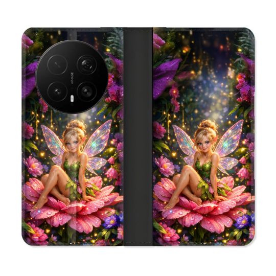Housse Cuir Portefeuille Pour Honor Magic 8 Pro 5G Fantastique Fee Fleur