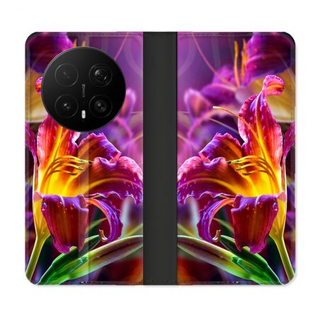 Housse Cuir Portefeuille Pour Honor Magic 8 Pro 5G Fleur Lys Color