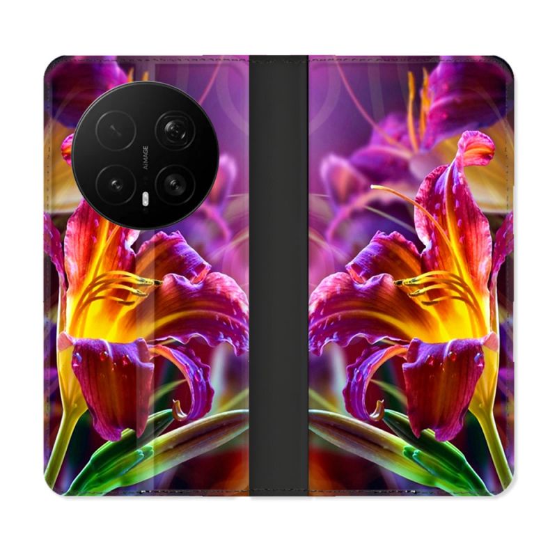 Housse Cuir Portefeuille Pour Honor Magic 8 Pro 5G Fleur Lys Color