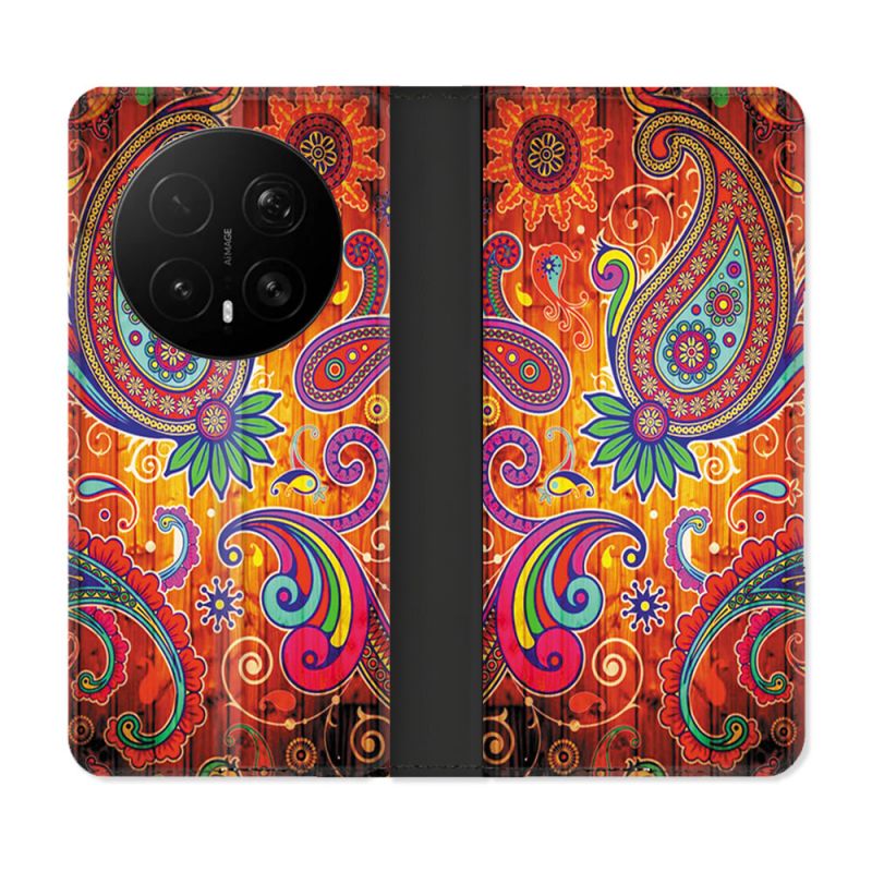 Housse Cuir Portefeuille Pour Honor Magic 8 Pro 5G Fleur Psychedelic