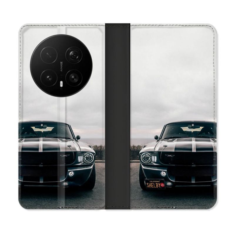 Housse Cuir Portefeuille Pour Honor Magic 8 Pro 5G Ford Mustang GT500 Vintage