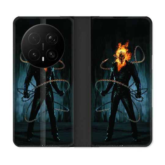 Housse Cuir Portefeuille Pour Honor Magic 8 Pro 5G Ghost Rider