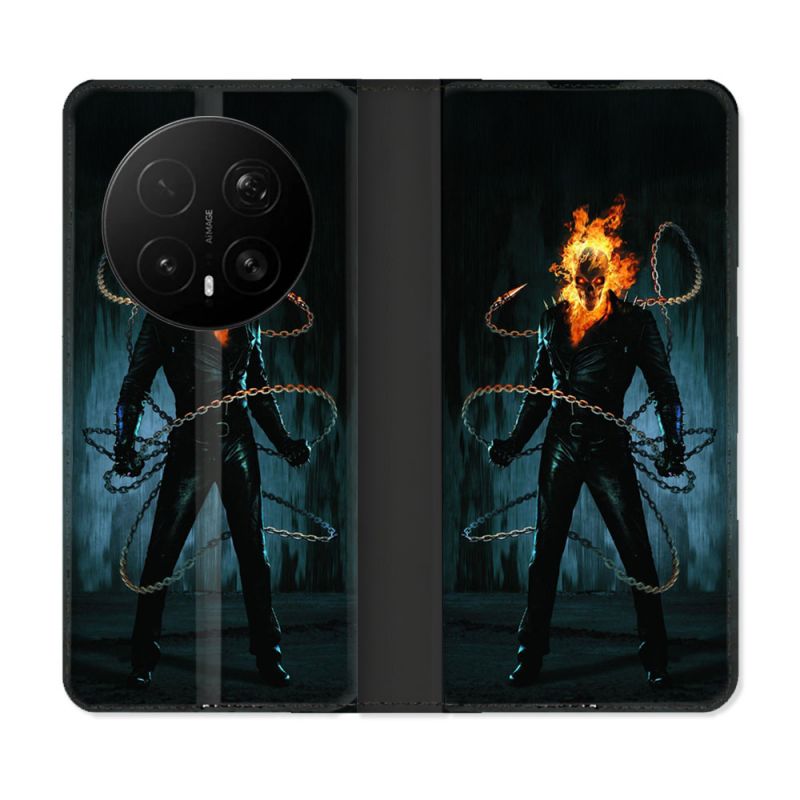 Housse Cuir Portefeuille Pour Honor Magic 8 Pro 5G Ghost Rider