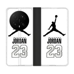 Housse Cuir Portefeuille Pour Honor Magic 8 Pro 5G Jordan 23 Blanc