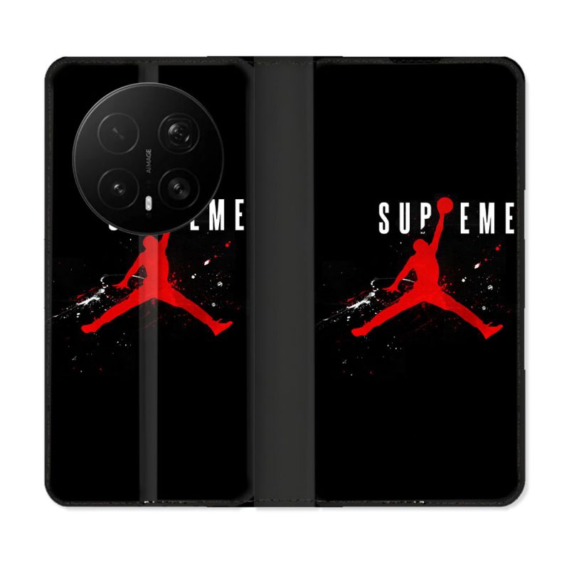 Housse Cuir Portefeuille Pour Honor Magic 8 Pro 5G Jordan Supreme Noir