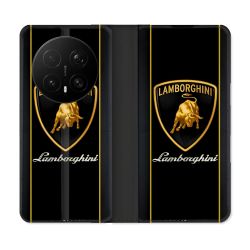 Housse Cuir Portefeuille Pour Honor Magic 8 Pro 5G Lamborghini Carbone