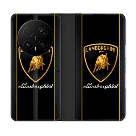 Housse Cuir Portefeuille Pour Honor Magic 8 Pro 5G Lamborghini Carbone