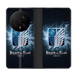 Housse Cuir Portefeuille Pour Honor Magic 8 Pro 5G Manga Attaque Titans Noir