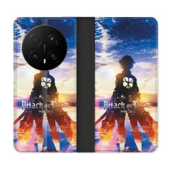 Housse Cuir Portefeuille Pour Honor Magic 8 Pro 5G Manga Attaque Titans Soleil