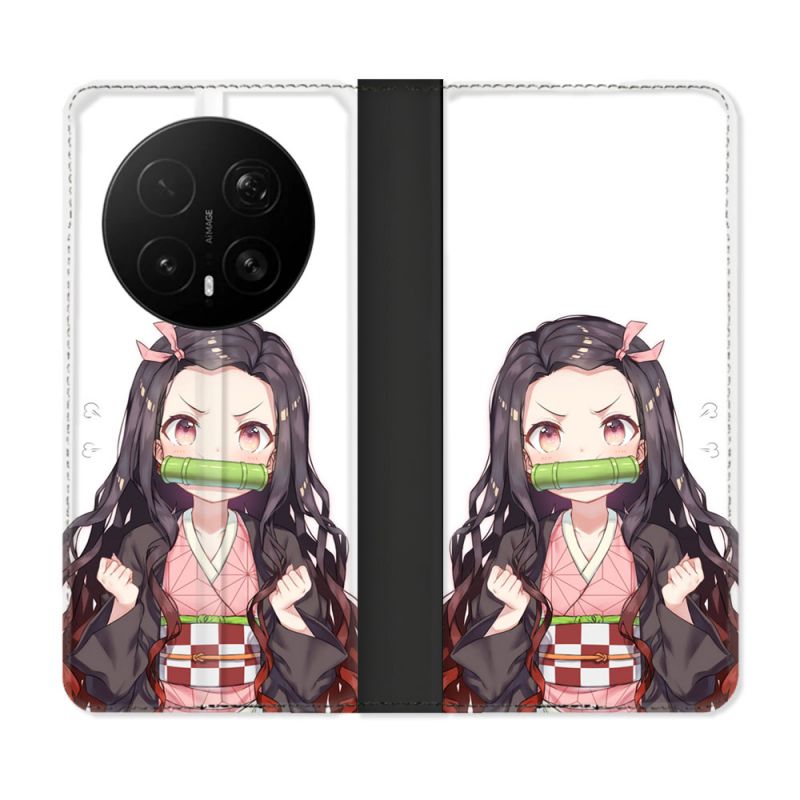 Housse Cuir Portefeuille Pour Honor Magic 8 Pro 5G Manga Demon Slayer Nezuko