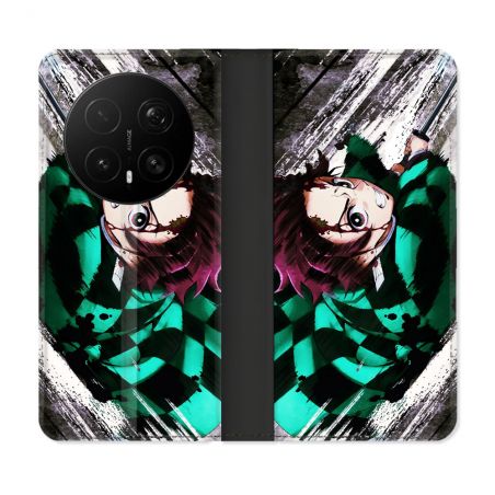 Housse Cuir Portefeuille Pour Honor Magic 8 Pro 5G Manga Demon Slayer Tanjiro