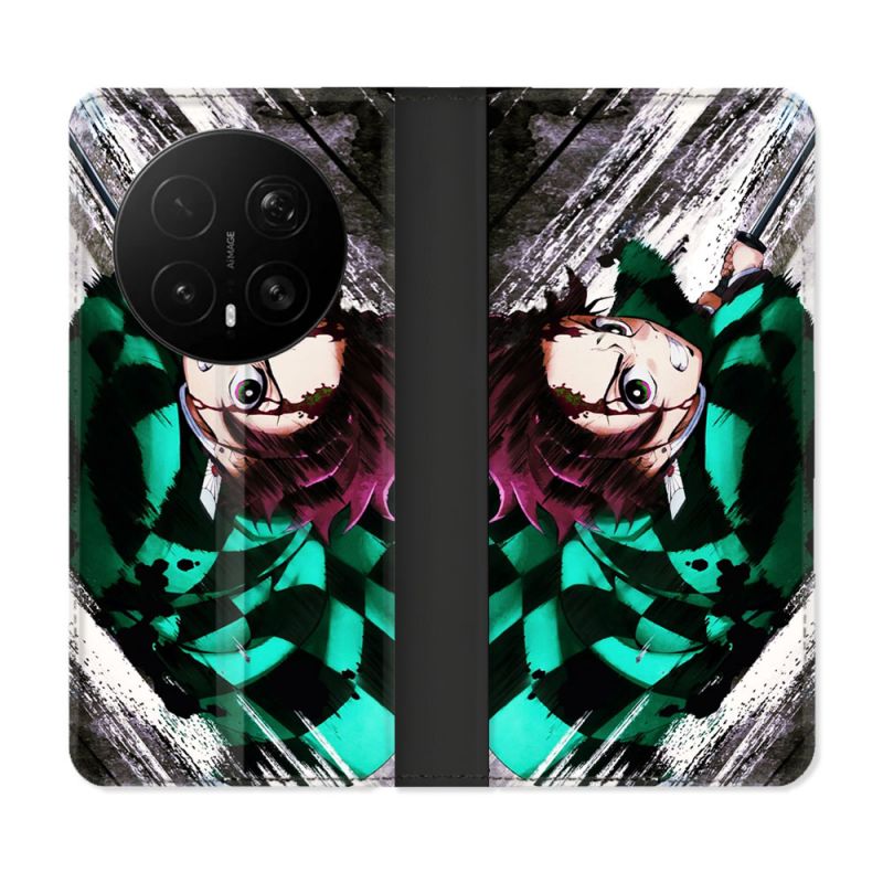 Housse Cuir Portefeuille Pour Honor Magic 8 Pro 5G Manga Demon Slayer Tanjiro
