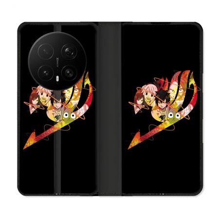 Housse Cuir Portefeuille Pour Honor Magic 8 Pro 5G Manga Fairy Tail Logo Noir