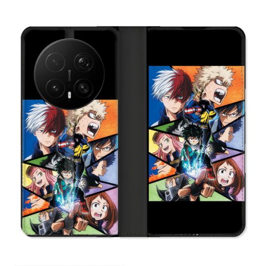 Housse Cuir Portefeuille Pour Honor Magic 8 Pro 5G Manga My Hero Academia Noir