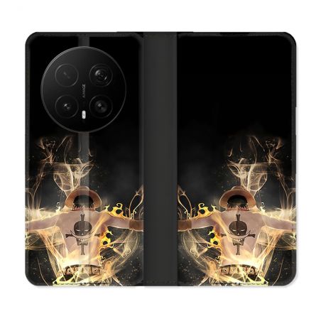 Housse Cuir Portefeuille Pour Honor Magic 8 Pro 5G Manga One Piece Ace Noir