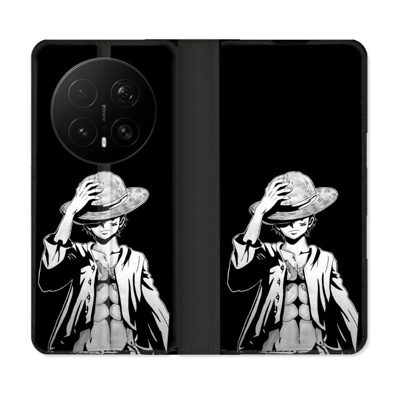 Housse Cuir Portefeuille Pour Honor Magic 8 Pro 5G Manga One Piece Luffy Noir