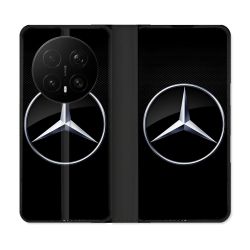 Housse Cuir Portefeuille Pour Honor Magic 8 Pro 5G Mercedes Carbone