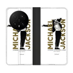 Housse Cuir Portefeuille Pour Honor Magic 8 Pro 5G Michael Jackson Blanc