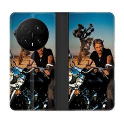 Housse Cuir Portefeuille Pour Honor Magic 8 Pro 5G Musique Johnny Hallyday Moto