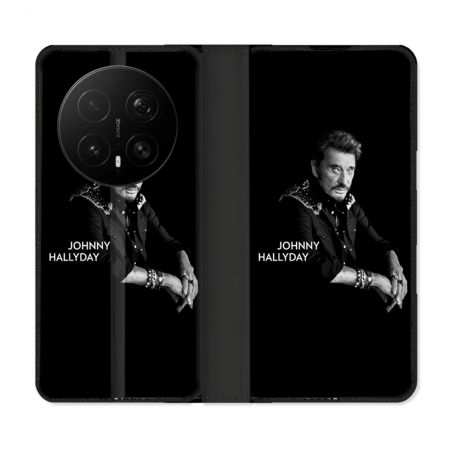 Housse Cuir Portefeuille Pour Honor Magic 8 Pro 5G Musique Johnny Hallyday Noir