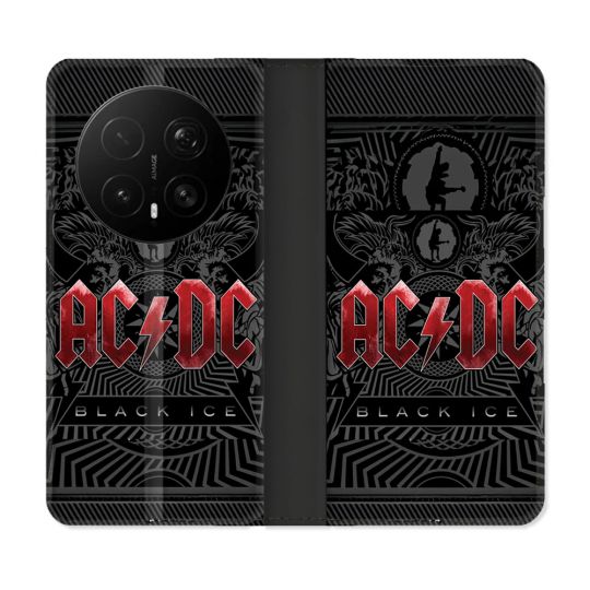 Housse Cuir Portefeuille Pour Honor Magic 8 Pro 5G Musique Rock ACDC Rouge