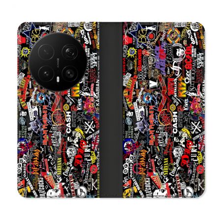 Housse Cuir Portefeuille Pour Honor Magic 8 Pro 5G Musique Rock Groupe