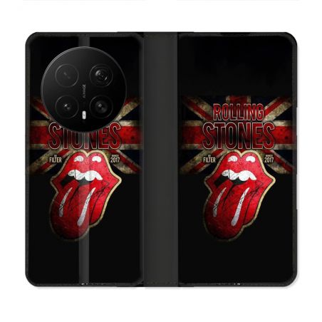 Housse Cuir Portefeuille Pour Honor Magic 8 Pro 5G Musique Rolling Stones