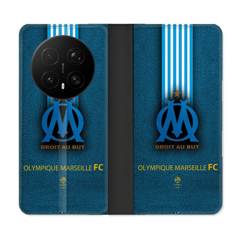 Housse Cuir Portefeuille Pour Honor Magic 8 Pro 5G Olympique Marseille OM Bande