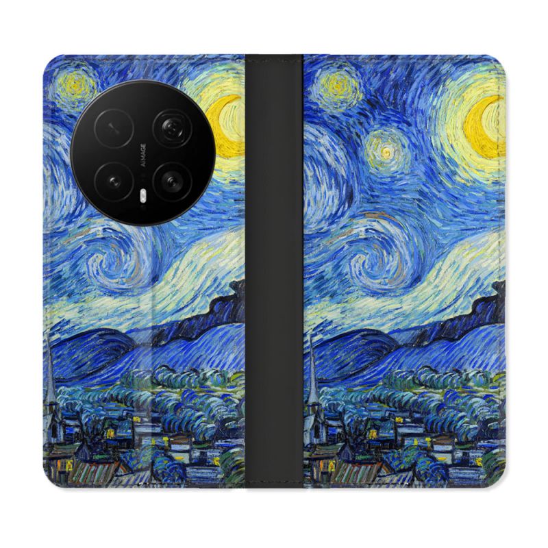 Housse Cuir Portefeuille Pour Honor Magic 8 Pro 5G Peinture La nuit étoilée