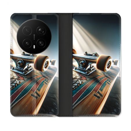 Housse Cuir Portefeuille Pour Honor Magic 8 Pro 5G Planche Skate