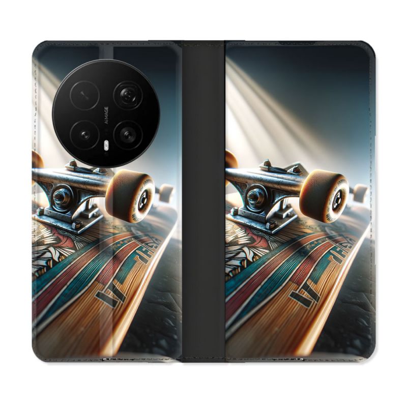 Housse Cuir Portefeuille Pour Honor Magic 8 Pro 5G Planche Skate