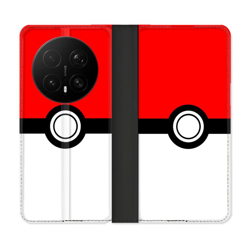 Housse Cuir Portefeuille Pour Honor Magic 8 Pro 5G Pokemon Pokeball