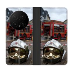 Housse Cuir Portefeuille Pour Honor Magic 8 Pro 5G Pompier Casque Camion