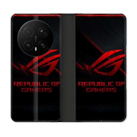 Housse Cuir Portefeuille Pour Honor Magic 8 Pro 5G ROG Rouge