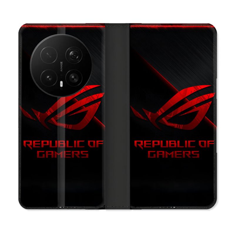 Housse Cuir Portefeuille Pour Honor Magic 8 Pro 5G ROG Rouge