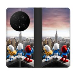 Housse Cuir Portefeuille Pour Honor Magic 8 Pro 5G Schtroumpfs New York