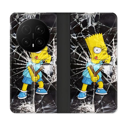 Housse Cuir Portefeuille Pour Honor Magic 8 Pro 5G Simpson Bart