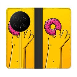 Housse Cuir Portefeuille Pour Honor Magic 8 Pro 5G Simpson Donuts